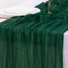 imageSocomi Nude Brown Cheesecloth Table Runner Fall Thanksgiving Boho Rustic Gauze 120 inch 10FT Cheese Cloth Runner for Wedding Party Baby Shower Birthday Home Decor Holiday DecorationsEmerald Green