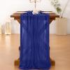 imageSocomi Nude Brown Cheesecloth Table Runner Fall Thanksgiving Boho Rustic Gauze 120 inch 10FT Cheese Cloth Runner for Wedding Party Baby Shower Birthday Home Decor Holiday DecorationsRoyal Blue