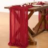 imageSocomi Nude Brown Cheesecloth Table Runner Fall Thanksgiving Boho Rustic Gauze 120 inch 10FT Cheese Cloth Runner for Wedding Party Baby Shower Birthday Home Decor Holiday DecorationsRed
