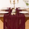 imageSocomi Nude Brown Cheesecloth Table Runner Fall Thanksgiving Boho Rustic Gauze 120 inch 10FT Cheese Cloth Runner for Wedding Party Baby Shower Birthday Home Decor Holiday DecorationsBurgundy