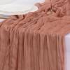 imageSocomi Nude Brown Cheesecloth Table Runner Fall Thanksgiving Boho Rustic Gauze 120 inch 10FT Cheese Cloth Runner for Wedding Party Baby Shower Birthday Home Decor Holiday DecorationsDark Rose