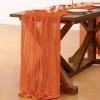 imageSocomi Nude Brown Cheesecloth Table Runner Fall Thanksgiving Boho Rustic Gauze 120 inch 10FT Cheese Cloth Runner for Wedding Party Baby Shower Birthday Home Decor Holiday DecorationsOrange