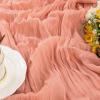 imageSocomi Nude Brown Cheesecloth Table Runner Fall Thanksgiving Boho Rustic Gauze 120 inch 10FT Cheese Cloth Runner for Wedding Party Baby Shower Birthday Home Decor Holiday DecorationsCoral