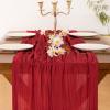 imageSocomi Nude Brown Cheesecloth Table Runner Fall Thanksgiving Boho Rustic Gauze 120 inch 10FT Cheese Cloth Runner for Wedding Party Baby Shower Birthday Home Decor Holiday DecorationsRed