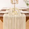 imageSocomi Nude Brown Cheesecloth Table Runner Fall Thanksgiving Boho Rustic Gauze 120 inch 10FT Cheese Cloth Runner for Wedding Party Baby Shower Birthday Home Decor Holiday DecorationsBeige