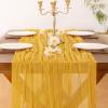 imageSocomi Nude Brown Cheesecloth Table Runner Fall Thanksgiving Boho Rustic Gauze 120 inch 10FT Cheese Cloth Runner for Wedding Party Baby Shower Birthday Home Decor Holiday DecorationsGold