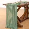 imageSocomi Nude Brown Cheesecloth Table Runner Fall Thanksgiving Boho Rustic Gauze 120 inch 10FT Cheese Cloth Runner for Wedding Party Baby Shower Birthday Home Decor Holiday DecorationsSage Green