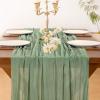 imageSocomi Nude Brown Cheesecloth Table Runner Fall Thanksgiving Boho Rustic Gauze 120 inch 10FT Cheese Cloth Runner for Wedding Party Baby Shower Birthday Home Decor Holiday DecorationsSage Green