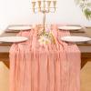 imageSocomi Nude Brown Cheesecloth Table Runner Fall Thanksgiving Boho Rustic Gauze 120 inch 10FT Cheese Cloth Runner for Wedding Party Baby Shower Birthday Home Decor Holiday DecorationsCoral