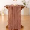 imageSocomi Nude Brown Cheesecloth Table Runner Fall Thanksgiving Boho Rustic Gauze 120 inch 10FT Cheese Cloth Runner for Wedding Party Baby Shower Birthday Home Decor Holiday DecorationsDark Rose