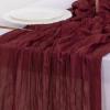 imageSocomi Nude Brown Cheesecloth Table Runner Fall Thanksgiving Boho Rustic Gauze 120 inch 10FT Cheese Cloth Runner for Wedding Party Baby Shower Birthday Home Decor Holiday DecorationsBurgundy