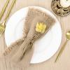 imageSocomi Set of 12 Linen Napkins Caramel Easter Spring Cloth Napkins Washable Fringe 17quotx17quot for Wedding Party Bridal Baby Shower Birthday Table DecorationsCaramel