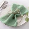 imageSocomi Set of 12 Linen Napkins Caramel Easter Spring Cloth Napkins Washable Fringe 17quotx17quot for Wedding Party Bridal Baby Shower Birthday Table DecorationsSage Green