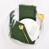 imageSocomi Set of 12 Linen Napkins Caramel Easter Spring Cloth Napkins Washable Fringe 17quotx17quot for Wedding Party Bridal Baby Shower Birthday Table DecorationsOlive Green
