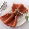 imageSocomi Set of 12 Linen Napkins Caramel Easter Spring Cloth Napkins Washable Fringe 17quotx17quot for Wedding Party Bridal Baby Shower Birthday Table DecorationsTerracotta