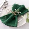 imageSocomi Set of 12 Linen Napkins Caramel Easter Spring Cloth Napkins Washable Fringe 17quotx17quot for Wedding Party Bridal Baby Shower Birthday Table DecorationsEmerald