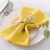 imageSocomi Set of 12 Linen Napkins Caramel Easter Spring Cloth Napkins Washable Fringe 17quotx17quot for Wedding Party Bridal Baby Shower Birthday Table DecorationsYellow