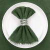 imageSocomi Set of 12 Linen Napkins Caramel Easter Spring Cloth Napkins Washable Fringe 17quotx17quot for Wedding Party Bridal Baby Shower Birthday Table DecorationsOlive Green