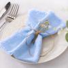 imageSocomi Set of 12 Linen Napkins Caramel Easter Spring Cloth Napkins Washable Fringe 17quotx17quot for Wedding Party Bridal Baby Shower Birthday Table DecorationsBlue