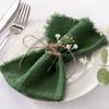 imageSocomi Set of 12 Linen Napkins Caramel Easter Spring Cloth Napkins Washable Fringe 17quotx17quot for Wedding Party Bridal Baby Shower Birthday Table DecorationsOlive Green