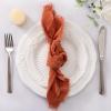 imageSocomi Set of 12 Linen Napkins Caramel Easter Spring Cloth Napkins Washable Fringe 17quotx17quot for Wedding Party Bridal Baby Shower Birthday Table DecorationsTerracotta