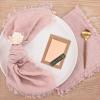imageSocomi Set of 12 Linen Napkins Caramel Easter Spring Cloth Napkins Washable Fringe 17quotx17quot for Wedding Party Bridal Baby Shower Birthday Table DecorationsDusty Pink