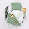 imageSocomi Set of 12 Linen Napkins Caramel Easter Spring Cloth Napkins Washable Fringe 17quotx17quot for Wedding Party Bridal Baby Shower Birthday Table DecorationsSage Green