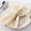 imageSocomi Set of 12 Linen Napkins Caramel Easter Spring Cloth Napkins Washable Fringe 17quotx17quot for Wedding Party Bridal Baby Shower Birthday Table DecorationsBeige