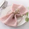 imageSocomi Set of 12 Linen Napkins Caramel Easter Spring Cloth Napkins Washable Fringe 17quotx17quot for Wedding Party Bridal Baby Shower Birthday Table DecorationsDusty Rose