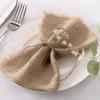 imageSocomi Set of 12 Linen Napkins Caramel Easter Spring Cloth Napkins Washable Fringe 17quotx17quot for Wedding Party Bridal Baby Shower Birthday Table DecorationsCaramel