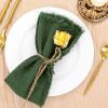 imageSocomi Set of 12 Linen Napkins Caramel Easter Spring Cloth Napkins Washable Fringe 17quotx17quot for Wedding Party Bridal Baby Shower Birthday Table DecorationsOlive Green