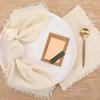 imageSocomi Set of 12 Linen Napkins Caramel Easter Spring Cloth Napkins Washable Fringe 17quotx17quot for Wedding Party Bridal Baby Shower Birthday Table DecorationsBeige