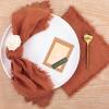 imageSocomi Set of 12 Linen Napkins Caramel Easter Spring Cloth Napkins Washable Fringe 17quotx17quot for Wedding Party Bridal Baby Shower Birthday Table DecorationsTerracotta