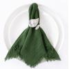 imageSocomi Set of 12 Linen Napkins Caramel Easter Spring Cloth Napkins Washable Fringe 17quotx17quot for Wedding Party Bridal Baby Shower Birthday Table DecorationsOlive Green