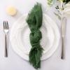 imageSocomi Set of 12 Linen Napkins Caramel Easter Spring Cloth Napkins Washable Fringe 17quotx17quot for Wedding Party Bridal Baby Shower Birthday Table DecorationsOlive Green