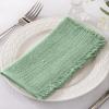 imageSocomi Set of 12 Linen Napkins Caramel Easter Spring Cloth Napkins Washable Fringe 17quotx17quot for Wedding Party Bridal Baby Shower Birthday Table DecorationsSage Green