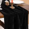 imageSocomi 2pcs Black Velvet Table Runner Christmas Cloth Decor 20 x 120 Inches 10ft Fabric Luxurious Thanksgiving Wedding Runner for New Year Bridal ShowerBlack