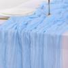 imageSocomi Ivory White Table Runner Spring Easter Cheesecloth Table Runner 170 inch Cheese Cloth 14FT Boho Rustic Gauze for Wedding Party Baby Shower DecorBlue