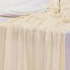 imageSocomi Ivory White Table Runner Spring Easter Cheesecloth Table Runner 170 inch Cheese Cloth 14FT Boho Rustic Gauze for Wedding Party Baby Shower DecorBeige