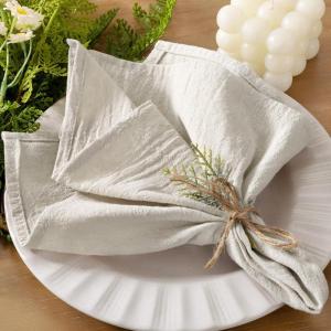 imageSocomi Cloth Napkins Green Fall Thanksgiving Washable Reusable Bulk Linen Cotton Napkins Set of 4 17quotx17quot for Wedding Party Bridal Baby Shower Birthday Dining Table DecorationsBeige
