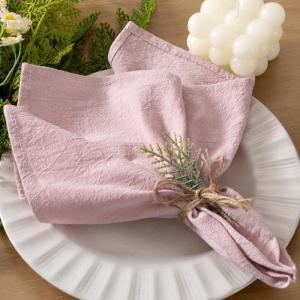 imageSocomi Cloth Napkins Green Fall Thanksgiving Washable Reusable Bulk Linen Cotton Napkins Set of 4 17quotx17quot for Wedding Party Bridal Baby Shower Birthday Dining Table DecorationsDusty Pink