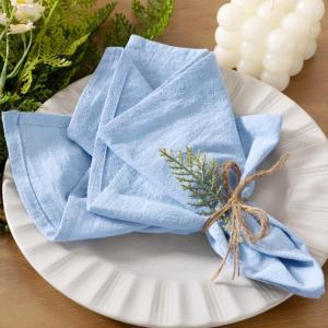 imageSocomi Cloth Napkins Green Fall Thanksgiving Washable Reusable Bulk Linen Cotton Napkins Set of 4 17quotx17quot for Wedding Party Bridal Baby Shower Birthday Dining Table DecorationsBlue