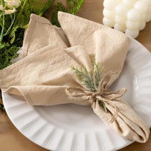 imageSocomi Cloth Napkins Green Fall Thanksgiving Washable Reusable Bulk Linen Cotton Napkins Set of 4 17quotx17quot for Wedding Party Bridal Baby Shower Birthday Dining Table DecorationsChampagne