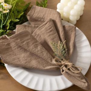 imageSocomi Cloth Napkins Green Fall Thanksgiving Washable Reusable Bulk Linen Cotton Napkins Set of 4 17quotx17quot for Wedding Party Bridal Baby Shower Birthday Dining Table DecorationsNude