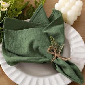 imageSocomi Cloth Napkins Green Fall Thanksgiving Washable Reusable Bulk Linen Cotton Napkins Set of 4 17quotx17quot for Wedding Party Bridal Baby Shower Birthday Dining Table DecorationsOlive Green