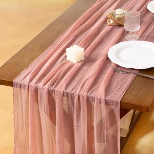 imageSocomi Fall Thanksgiving Table Runner Diamond Cheesecloth Gauze 120 Inch Rustic Boho Cheese Cloth Runner for Wedding Party Baby Bridal Shower Decoration Holiday Home DecorationsRose Gold