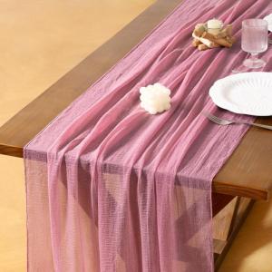 imageSocomi Fall Thanksgiving Table Runner Diamond Cheesecloth Gauze 120 Inch Rustic Boho Cheese Cloth Runner for Wedding Party Baby Bridal Shower Decoration Holiday Home DecorationsMauve