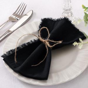 imageSocomi Linen Napkins Green Fall Thanksgiving Cloth Napkins Bulk Washable Cotton Napkins Set of 6 17quotx17quot for Wedding Party Bridal Baby Shower Birthday Table DecorationsBlack