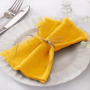 imageSocomi Linen Napkins Green Fall Thanksgiving Cloth Napkins Bulk Washable Cotton Napkins Set of 6 17quotx17quot for Wedding Party Bridal Baby Shower Birthday Table DecorationsMustard Yellow