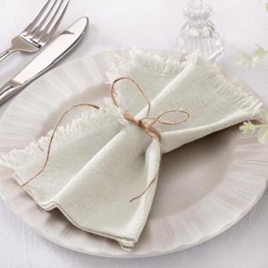 imageSocomi Linen Napkins Green Fall Thanksgiving Cloth Napkins Bulk Washable Cotton Napkins Set of 6 17quotx17quot for Wedding Party Bridal Baby Shower Birthday Table DecorationsBeige